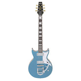 Aria 212-MK2 Bowery Semi-Hollow Electric Guitar in Phantom Blue