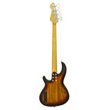 Aria 313MK2 Detroit Series 4-String Electric Bass Guitar in Open-Pore Sunburst Finish