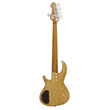 Aria 313MK2 Detroit Series 5-String Electric Bass Guitar in Open-Pore Natural Finish