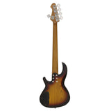 Aria 313MK2 Detroit Series 5-String Electric Bass Guitar in Open-Pore Sunburst Finish