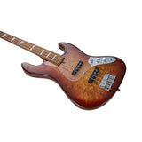 Mooer MBJ420 Bass Guitar in Red Burst with Gigbag