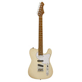 Aria 615-MK2 Nashville Electric Guitar in Marble White Gloss Finish