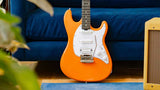 Sterling By Music Man Intro Series Cutlass Electric Guitar - Energizing Sunrise Orange, Ideal for Beginners