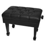 Crown Deluxe Skirted & Tufted Hydraulic Height Adjustable Piano Bench (Black)
