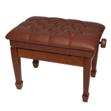 Crown Deluxe Tufted Hydraulic Height Adjustable Piano Bench (Walnut)