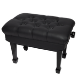Crown Premium Skirted & Tufted Hydraulic Height Adjustable Piano Bench (Black)