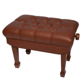 Crown Premium Skirted & Tufted Hydraulic Height Adjustable Piano Bench (Walnut)