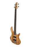 J&D Luthiers 4-String Contemporary Neck Through Active Electric Bass Guitar (Natural Satin)
