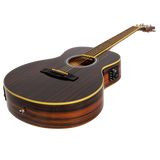Martinez '51 Series' Left-Handed Acoustic-Electric Guitar - Beautiful Amara Wood Short Scale with Gloss Finish
