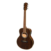 Martinez '51 Series' Left-Handed Acoustic-Electric Guitar - Beautiful Amara Wood Short Scale with Gloss Finish