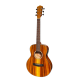 Martinez '51 Series' Left-Handed Acoustic-Electric Guitar - Premium Koa Wood Short Scale with Gloss Finish