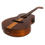 Martinez '51 Series' Left-Handed Acoustic-Electric Guitar - Short Scale Teakwood with Gloss Finish