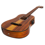 Martinez '51 Series' Left Handed Babe Traveller Acoustic-Electric Guitar - Koa Gloss Finish