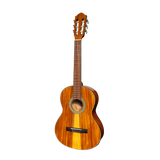Martinez '51 Series' Electric Classical Guitar 3/4 Size with Built-in Tuner - Premium Koa Gloss Finish