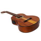 Martinez '51 Series' Electric Classical Guitar 3/4 Size with Built-in Tuner - Premium Koa Gloss Finish