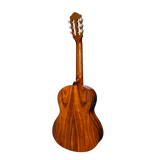 Martinez '51 Series' Electric Classical Guitar 3/4 Size with Built-in Tuner - Teakwood Gloss Finish