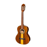 Martinez '51 Series' Electric Classical Guitar 3/4 Size with Built-in Tuner - Teakwood Gloss Finish