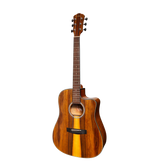 Martinez '51 Series' Dreadnought Acoustic-Electric Guitar - Cutaway Design - Teakwood Gloss Finish