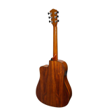 Martinez '51 Series' Dreadnought Acoustic-Electric Guitar - Cutaway Design - Teakwood Gloss Finish