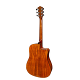 Martinez '51 Series' Left Handed Dreadnought Acoustic-Electric Guitar - Cutaway Design - Koa Gloss Finish