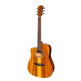 Martinez '51 Series' Left Handed Dreadnought Acoustic-Electric Guitar - Cutaway Design - Koa Gloss Finish