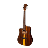 Martinez '51 Series' Left Handed Dreadnought Acoustic-Electric Guitar - Cutaway Design - Teakwood Gloss Finish
