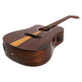 Martinez '51 Series' Left Handed Dreadnought Acoustic-Electric Guitar - Cutaway Design - Teakwood Gloss Finish