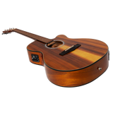 Martinez '51 Series' Folk Size Cutaway Acoustic-Electric Guitar Koa in Gloss Finish