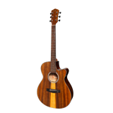 Martinez '51 Series' Acoustic-Electric Folk Size Guitar with Cutaway - Teakwood in Gloss Finish