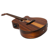 Martinez '51 Series' Acoustic-Electric Folk Size Guitar with Cutaway - Teakwood in Gloss Finish
