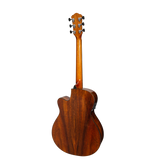 Martinez '51 Series' Acoustic-Electric Folk Size Guitar with Cutaway - Teakwood in Gloss Finish
