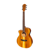 Martinez '51 Series' Left Handed Folk Acoustic-Electric Guitar - Cutaway Design - Koa Gloss Finish