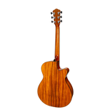 Martinez '51 Series' Left Handed Folk Acoustic-Electric Guitar - Cutaway Design - Koa Gloss Finish