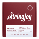 Stringjoy Naturals Light Gauge (12-54) Phosphor Bronze Acoustic Guitar Strings