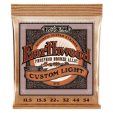Ernie Ball Earthwood Phosphor Bronze Custom Light Acoustic Guitar Strings, 11.5 - 54 Gauge