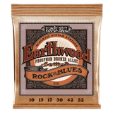 Ernie Ball Earthwood Rock and Blues with Plain G Phosphor Bronze Acoustic Guitar Strings 10-52 Gauge