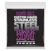 Ernie Ball Power Slinky Stainless Steel Wound Electric Guitar Strings 11-48 Gauge