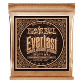 Ernie Ball Everlast Medium Light Coated Phosphor Bronze Acoustic Guitar Strings 12-54 Gauge