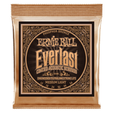 Ernie Ball Everlast Medium Light Coated Phosphor Bronze Acoustic Guitar Strings 12-54 Gauge