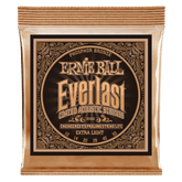 Ernie Ball Everlast Extra Light Coated Phosphor Bronze Acoustic Guitar Strings 10-50 Gauge