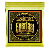 Ernie Ball Everlast Extra Light Coated 80/20 Bronze Acoustic Strings 10-50 Gauge