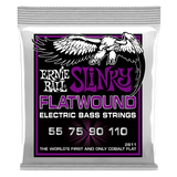 Ernie Ball Power Slinky Cobalt Flatwound Electric Bass Strings 55-110 Gauge