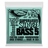Ernie Ball Slinky Nickel Wound Super Long Scale 5-String Electric Bass Strings 45-130 Gauge