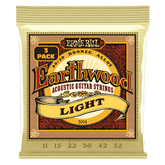 Ernie Ball Light Earthwood 80/20 Bronze Acoustic Guitar Strings 11-52 Gauge - 3 Pack