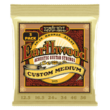 Ernie Ball Custom Medium Earthwood 80/20 Bronze Acoustic Guitar Strings 12.5-56 Gauge - 3 Pack
