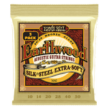 Ernie Ball Extra Soft Earthwood 80/20 Bronze Silk & Steel Acoustic Guitar Strings 10-50 Gauge - 3 Pack