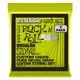 Ernie Ball Regular Slinky Classic Rock n Roll Pure Nickel Wrap Electric Guitar Strings 10-46 Gauge - 3 Pack