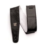 Ernie Ball Adjustable Black Italian Leather Guitar Strap with Fur Padding