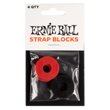 Ernie Ball Guitar Strap Blocks 4 Pack in Black and Red