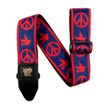 Ernie Ball Red and Blue Peace Love Dove Jacquard Guitar Strap